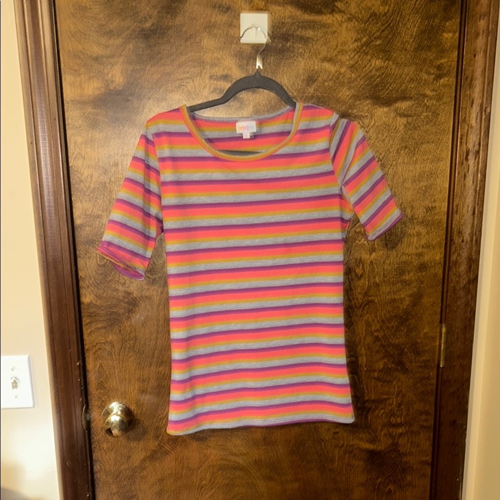 LuLaRoe Fitted Striped Tee Shirt